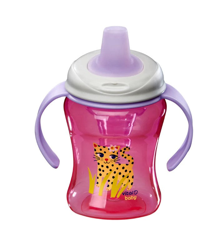 Чаша за лесно отпиване с подвижни дръжки 260 мл. Лилава Vital Baby