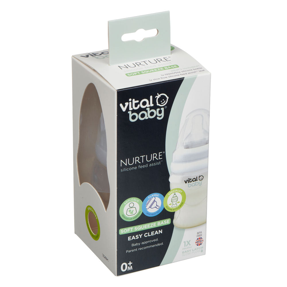 Силиконово шише за подпомагане на храненето Anti-Colic 150 мл. 0+ Vital Baby