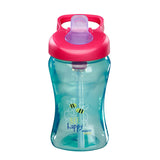 Sticla rezistenta la varsare cu paie 12m+ 340ml. albastru Vital Baby 