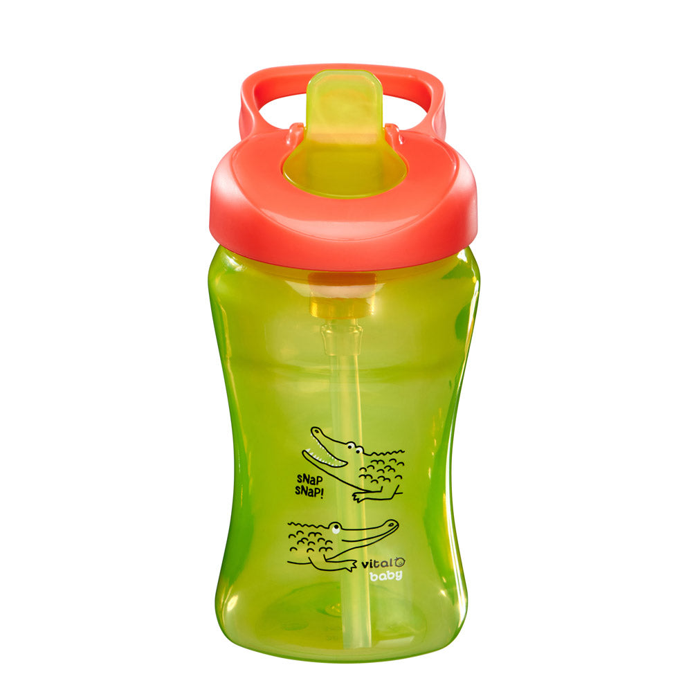 Spill-proof bottle with straw 12m+ 340ml. green Vital Baby 