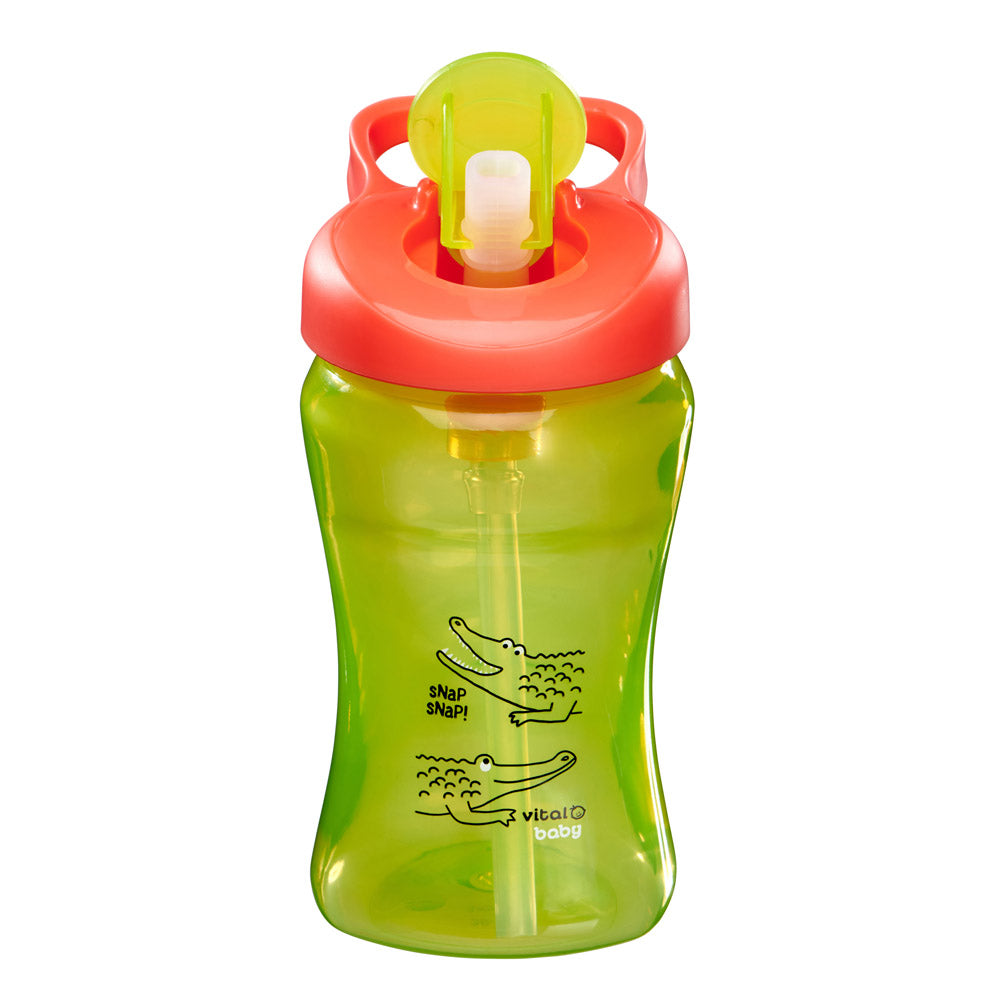 Spill-proof bottle with straw 12m+ 340ml. green Vital Baby 