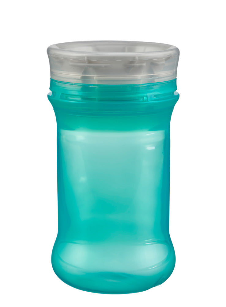 Cana rezistenta la varsare cu margine din silicon moale pentru a bea la 360° Green Vital Baby 