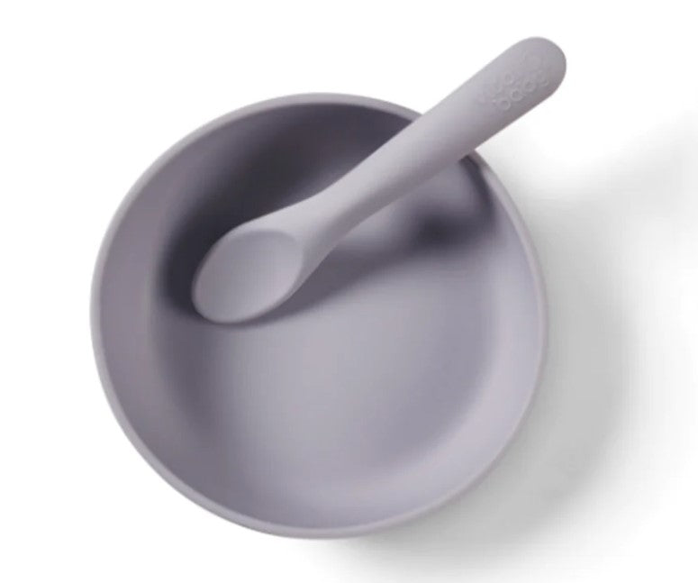 Silicone Vacuum Cup And Spoon Set Violet Vital Baby