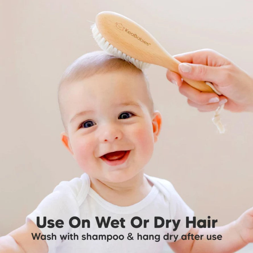 Perie din lemn pentru păr pentru bebeluși KeaBabies