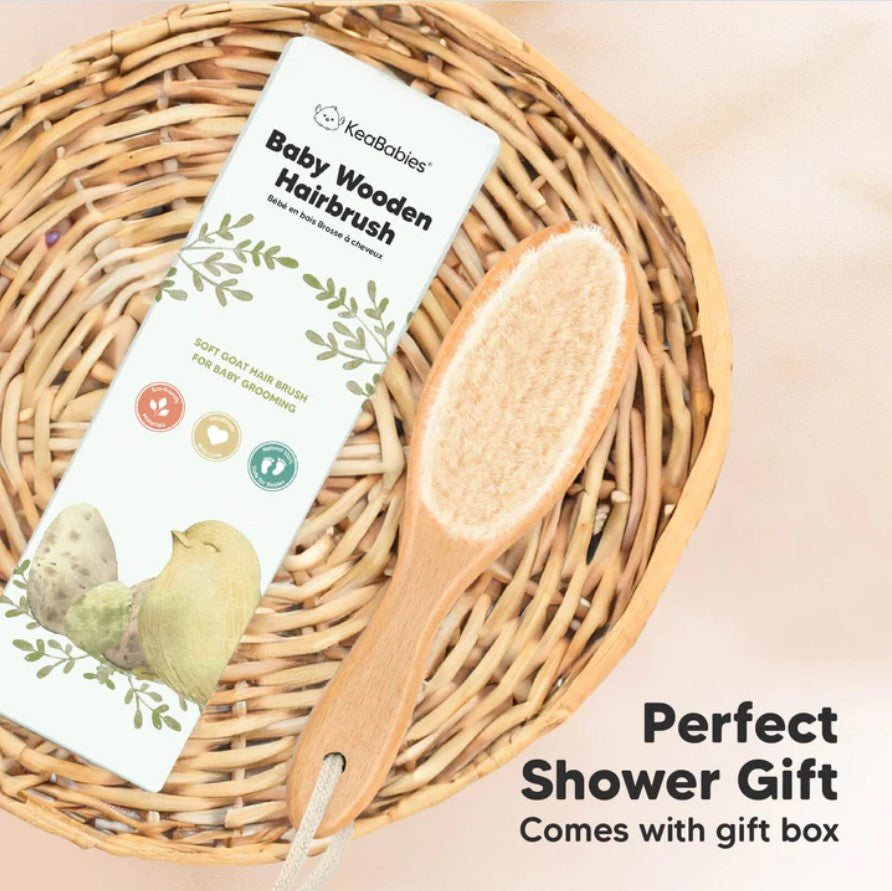 Perie din lemn pentru păr pentru bebeluși KeaBabies