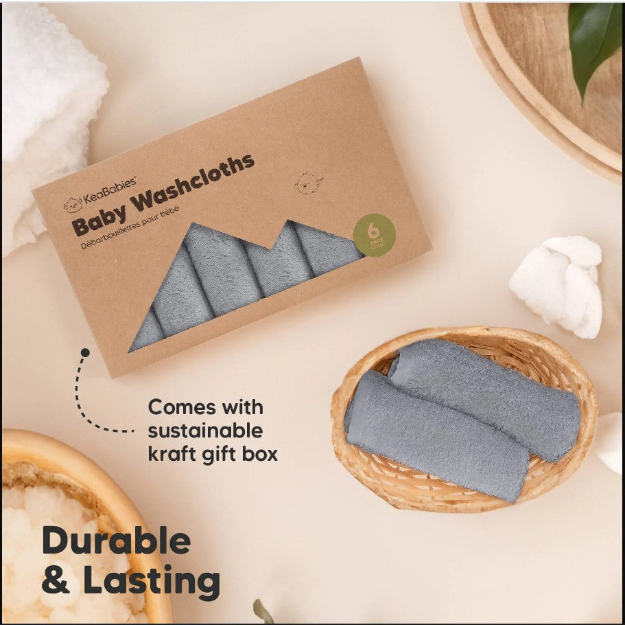 Kърпи От Органичен Бамбук 6 бр Сиви KeaBabies