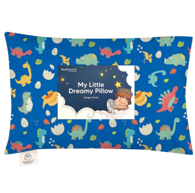 Детска Ергономична Възглавница 33х46см Сини Динозаври KeaBabies