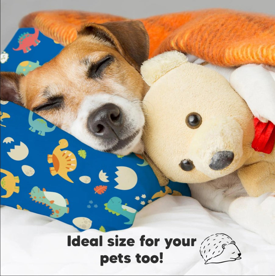 Детска Ергономична Възглавница 33х46см Сини Динозаври KeaBabies