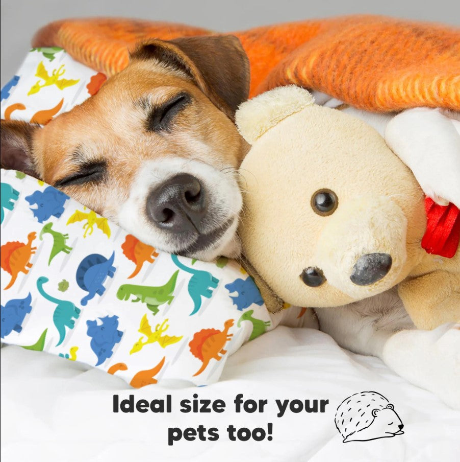 Детска Ергономична Възглавница 33х46см Бели Динозаври KeaBabies