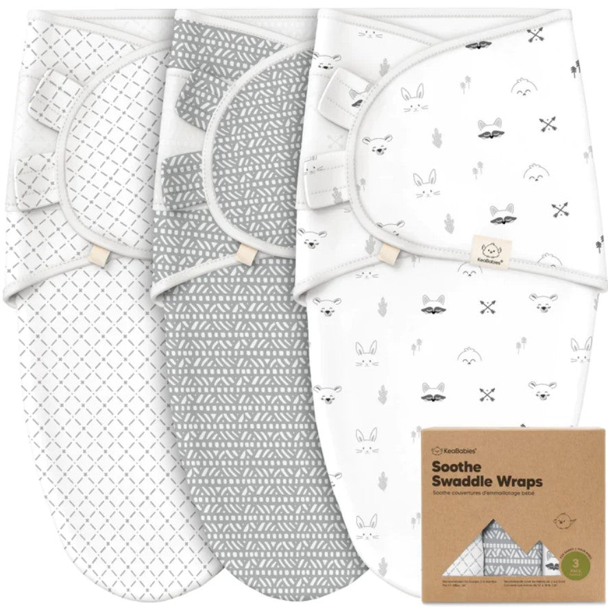 Anti-Stress Diapers Organic 0-3 months 3pcs Forest Animals KeaBabies