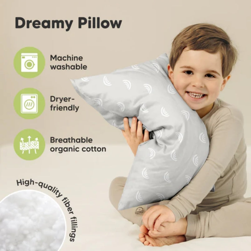 Детска Ергономична Възглавница 33х46см Бяла/Сива 2бр KeaBabies