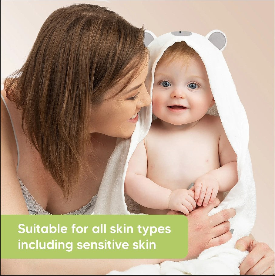 Бебешка Хавлия с качулка От Органичен Бамбук Бяло Мече KeaBabies