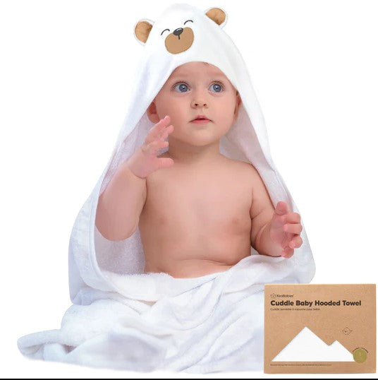 Бебешка Хавлия с качулка От Органичен Бамбук Кафяво Мече KeaBabies