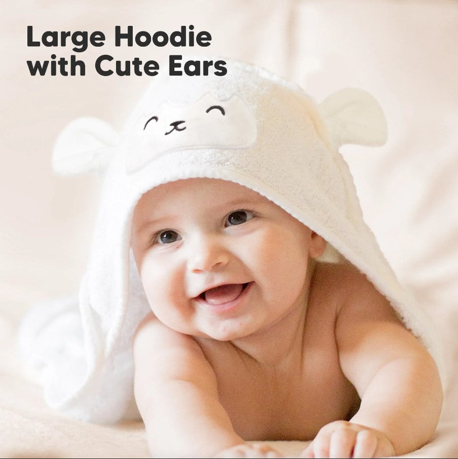 Бебешка Хавлия с качулка От Органичен Бамбук Агънце KeaBabies