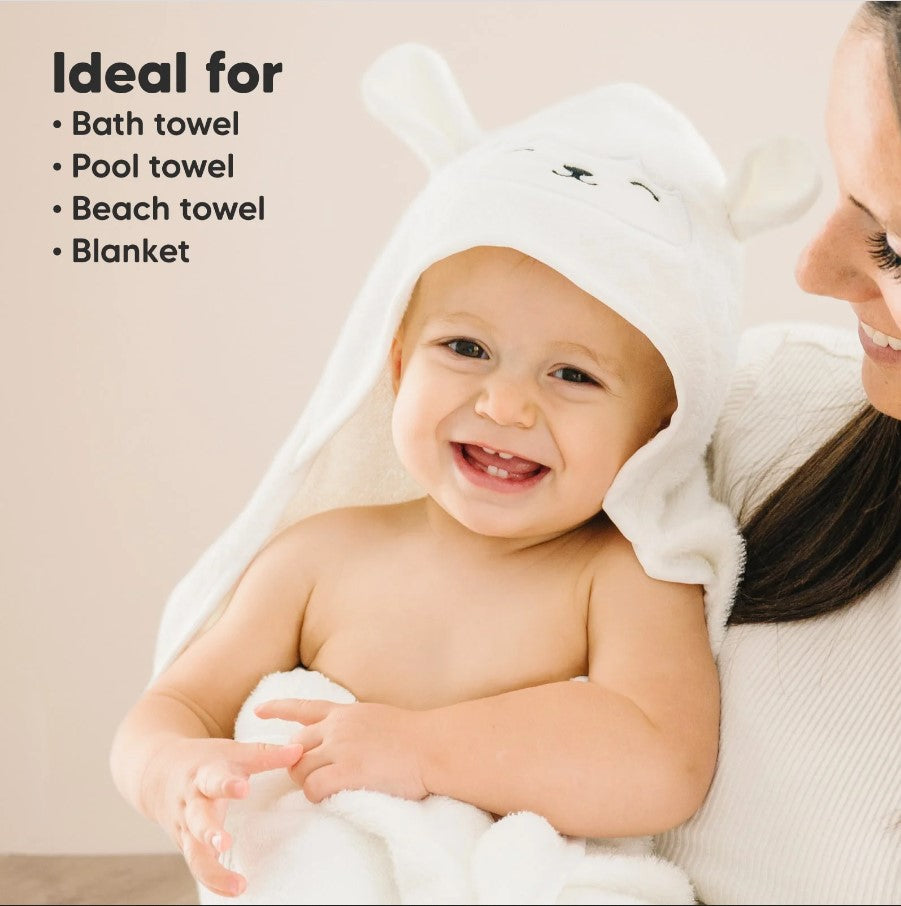 Бебешка Хавлия с качулка От Органичен Бамбук Агънце KeaBabies