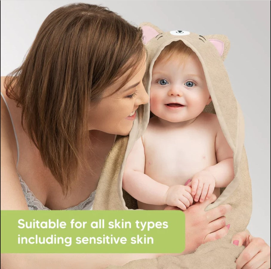 Бебешка Хавлия с качулка От Органичен Бамбук Котка KeaBabies