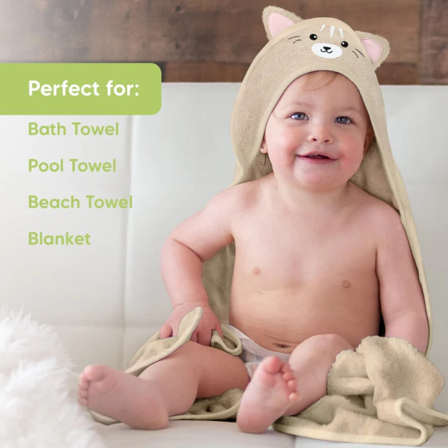 Бебешка Хавлия с качулка От Органичен Бамбук Котка KeaBabies