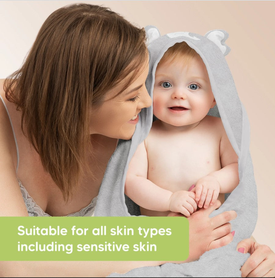 Бебешка Хавлия с качулка От Органичен Бамбук Слонче KeaBabies