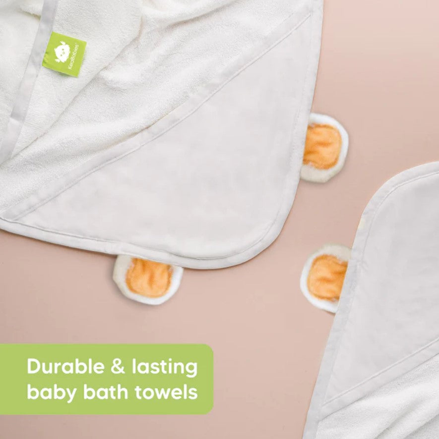 KeaBabies Prosop cu glugă pentru ursuleț de pluș din bambus organic