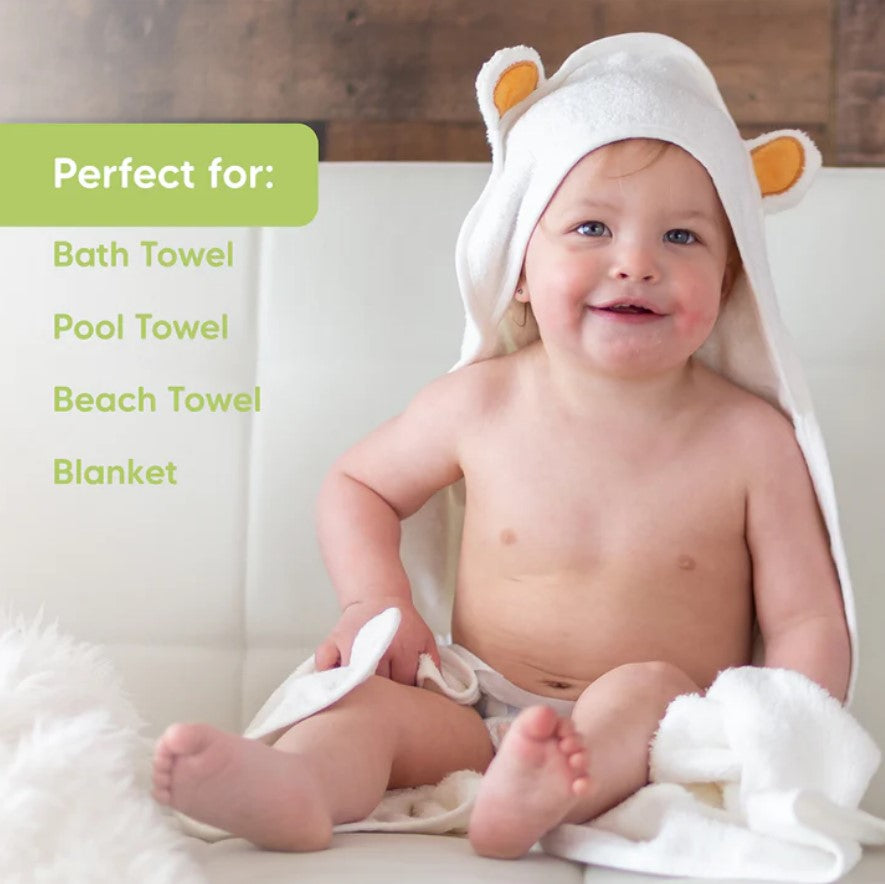 KeaBabies Prosop cu glugă pentru ursuleț de pluș din bambus organic