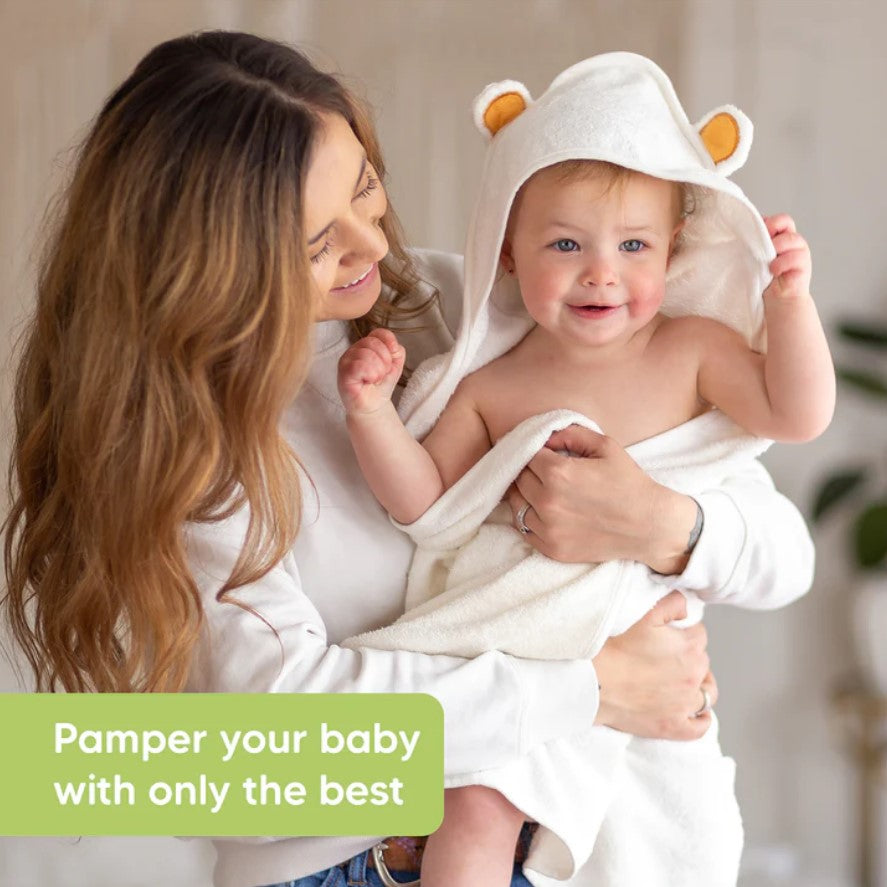 KeaBabies Prosop cu glugă pentru ursuleț de pluș din bambus organic