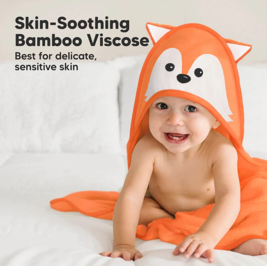 Бебешка Хавлия С Качулка От Органичен Бамбук Лисичка KeaBabies