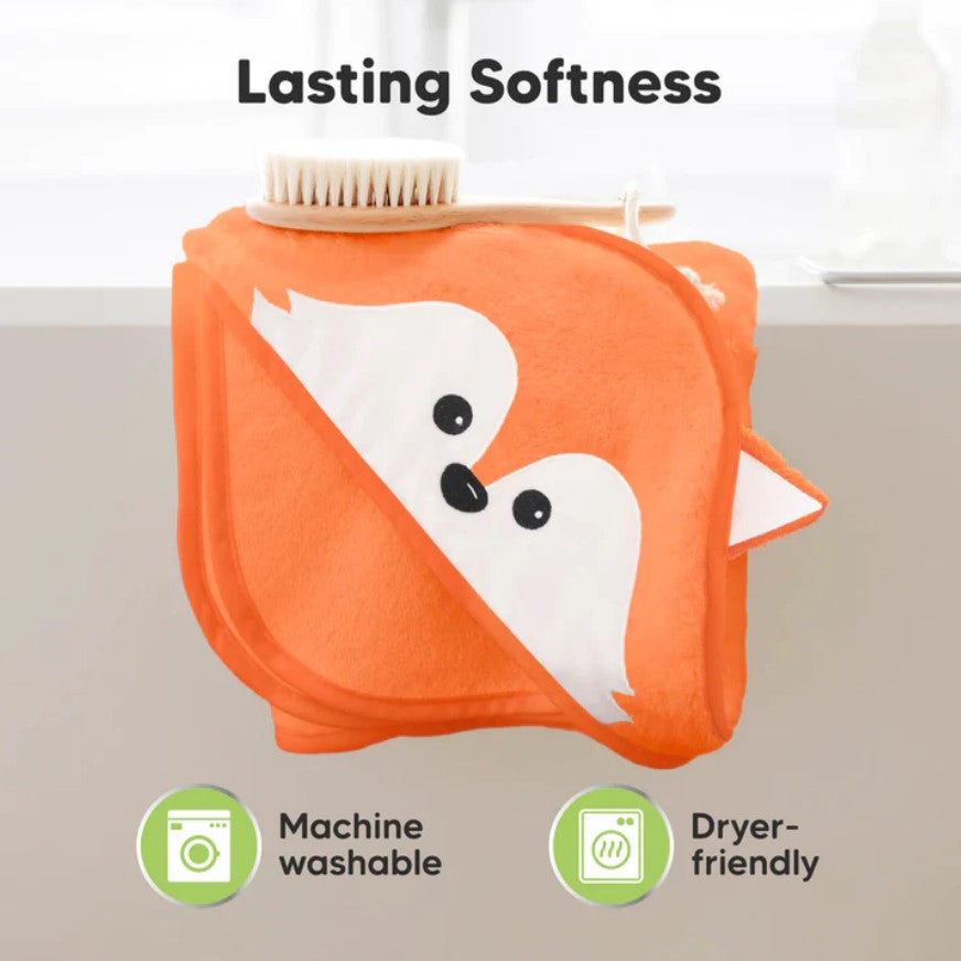 Бебешка Хавлия С Качулка От Органичен Бамбук Лисичка KeaBabies