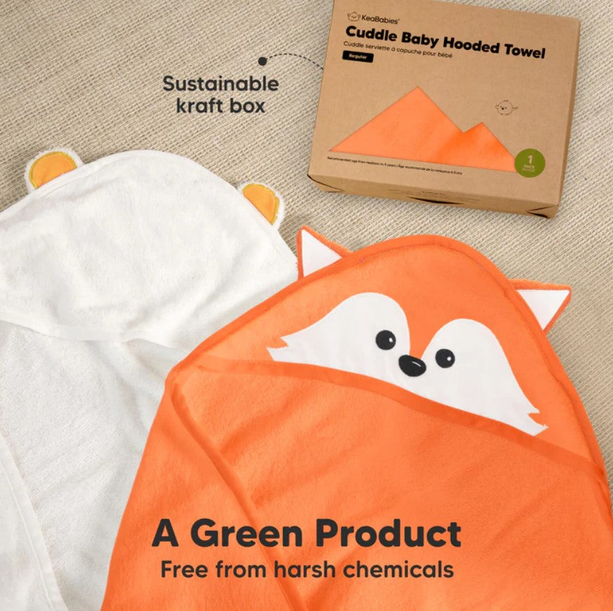 Бебешка Хавлия С Качулка От Органичен Бамбук Лисичка KeaBabies