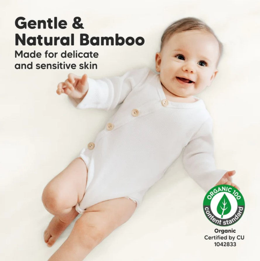 Чаршафи от Органичен Бамбук За Кошара Next To Me 2бр 66х97см Бежов/Бял Keababies