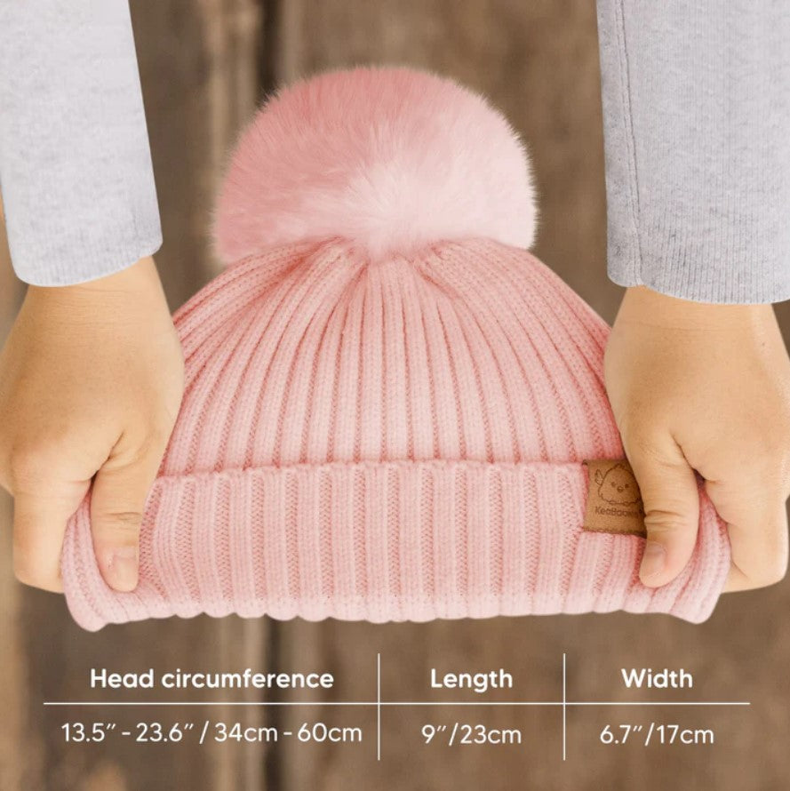 Зимна Детска Шапка 6-36м Розова 2 Броя Keababies