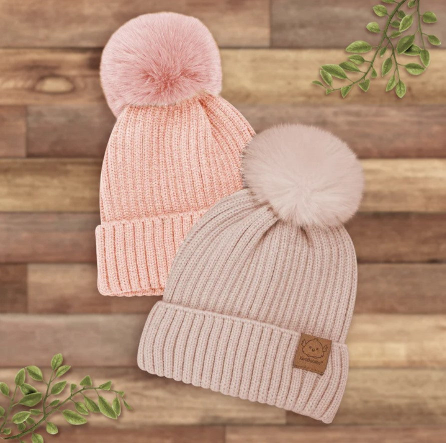 Зимна Детска Шапка 6-36м Розова 2 Броя Keababies