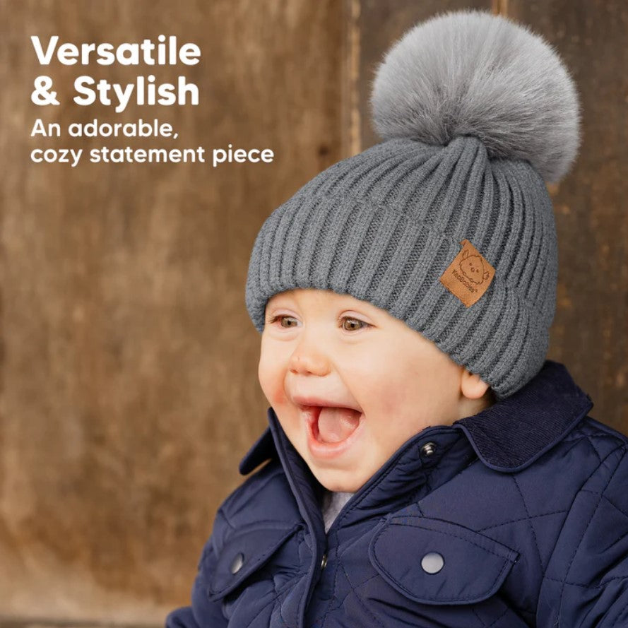 Зимна Детска Шапка 6-36м Сива 2 Броя Keababies