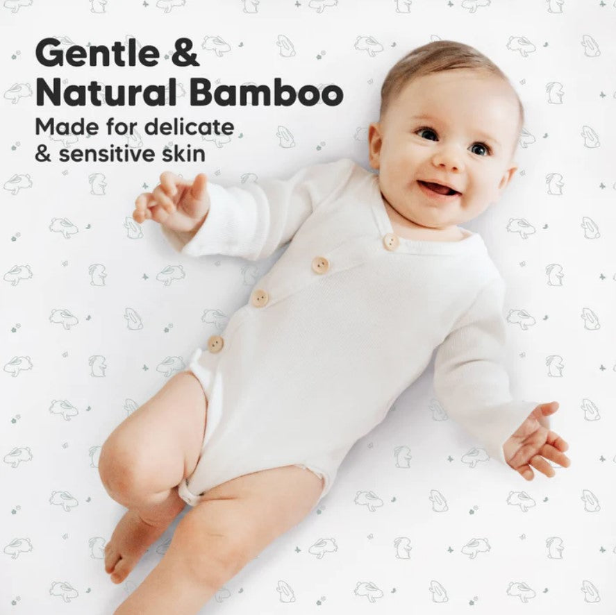 Чаршафи от Органичен Бамбук За Кошара Next To Me 2бр 66х97см Зайчета Keababies