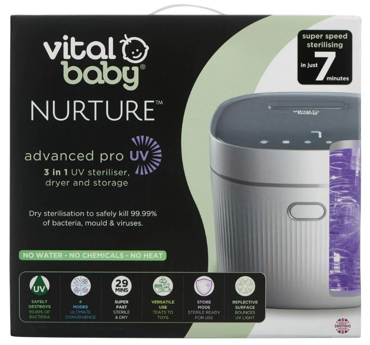 Стерилизатор с UV лъчи Advanced Pro с функция изсушаване Бял Vital Baby