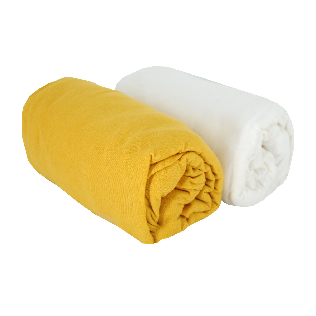 Чаршафи 2 Броя 60Х120См 100% Памук Бял/Горчица Babycalin