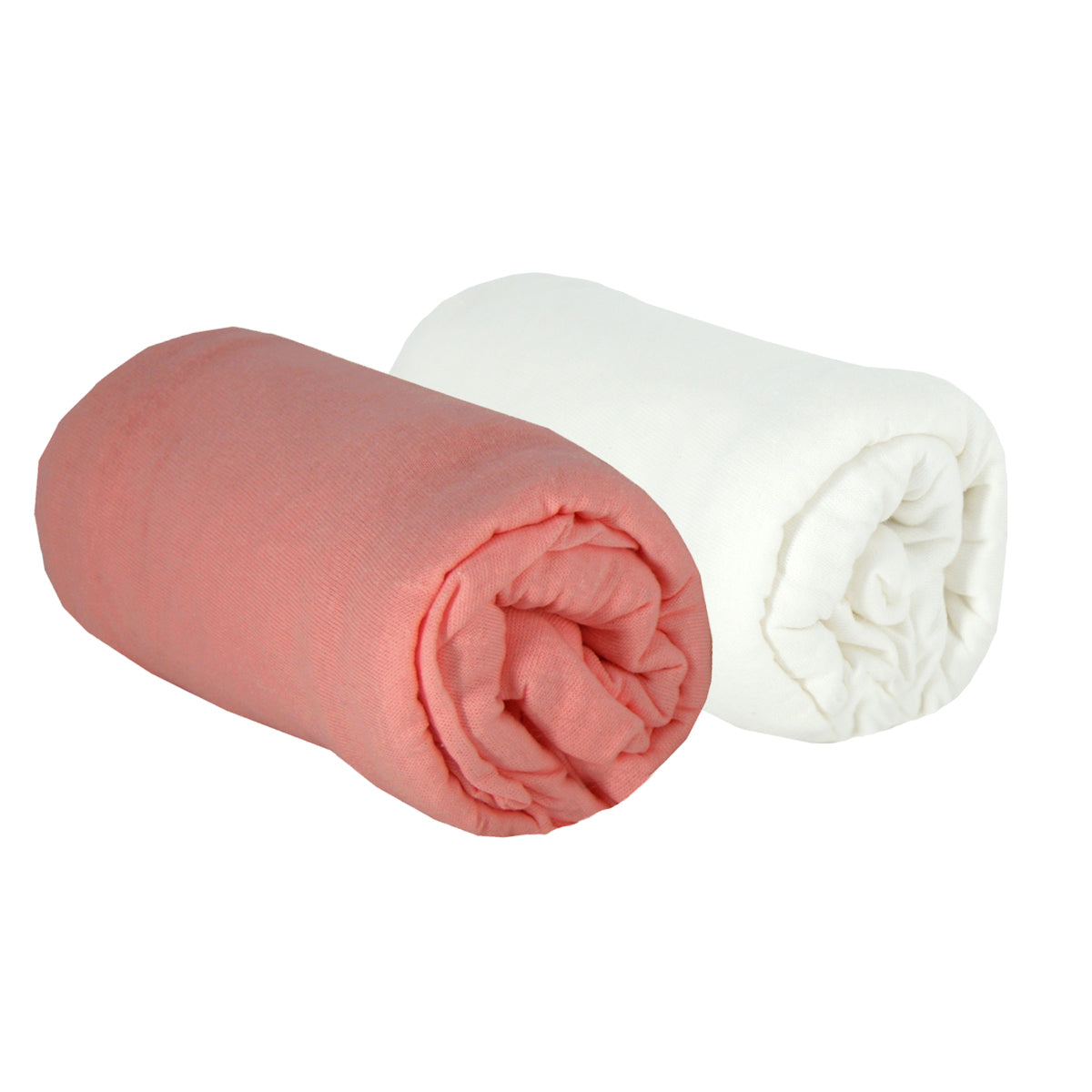Cearşafuri 2 bucăţi 60X120Cm 100% bumbac alb/teracotă Babycalin
