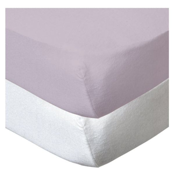Cearșafuri 2 bucăți 60x120cm 100% bumbac alb/violet Babycalin