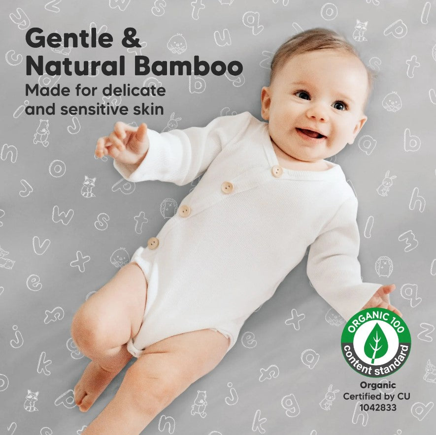 Чаршафи От Органичен Бамбук 2Бр За Кошара Next To Me 66Х97См Сив Kea Babies