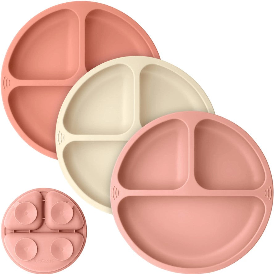 Силиконови Чинии С Вакум 3 Броя Roz KeaBabies