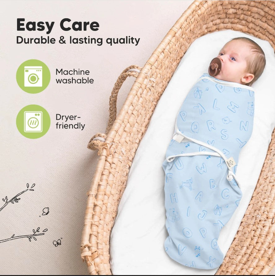 Антистрес Антистрес Пелени За Повиване Organic 0-3 Месеца 3Бр Сини ABC KeaBabies