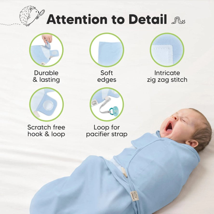 Антистрес Антистрес Пелени За Повиване Organic 0-3 Месеца 3Бр Сини ABC KeaBabies