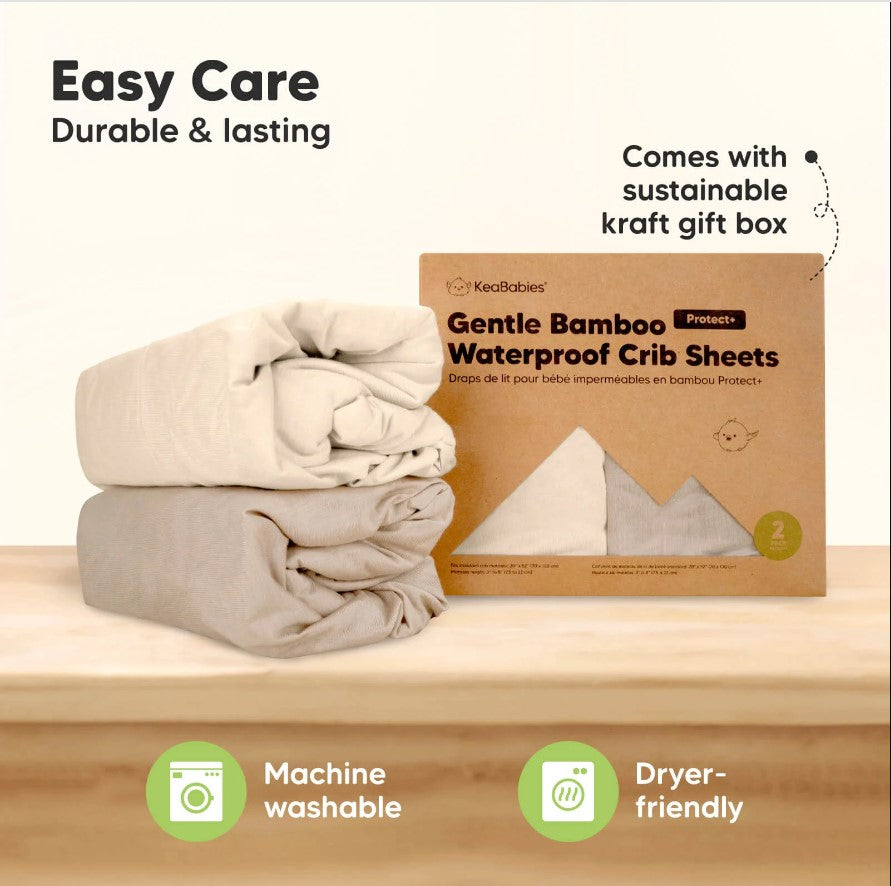 Чаршаф И Протектор 2в1 Protect+ 60Х120См 2 Броя Бежов KeaBabies