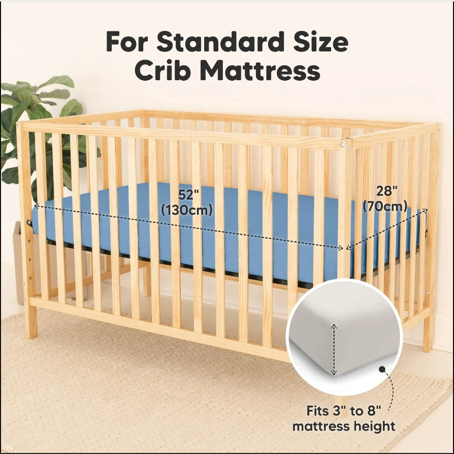 Чаршаф И Протектор 2в1 Protect+ 60Х120См 2 Броя Син/Сив KeaBabies