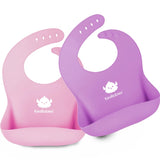 Bavete din silicon 2 bucati roz/violet KeaBabies