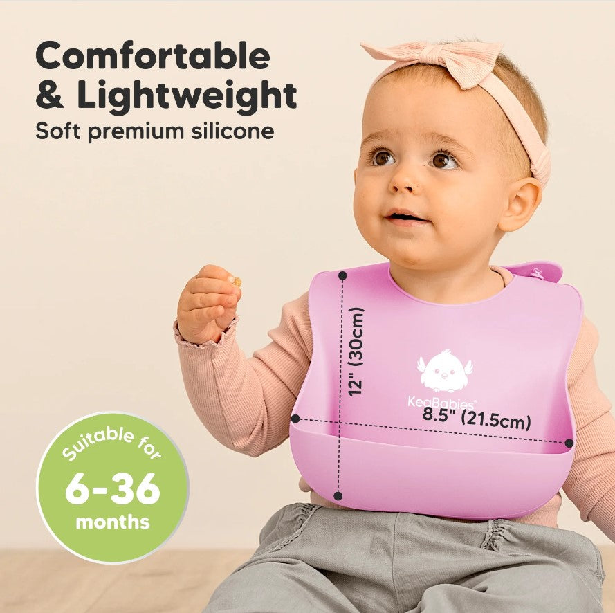 Bavete din silicon 2 bucati roz/violet KeaBabies