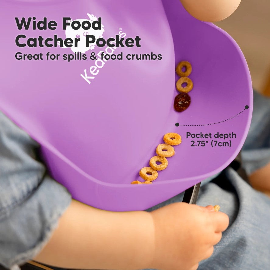 Bavete din silicon 2 bucati roz/violet KeaBabies