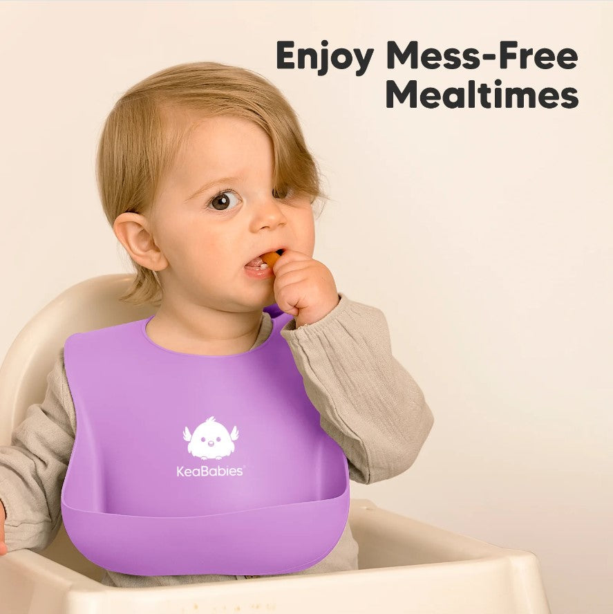 Bavete din silicon 2 bucati roz/violet KeaBabies