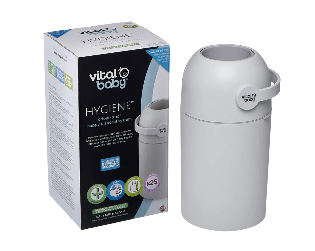 Хигиенен Кош За Памперси Без Касети Бял Vital Baby