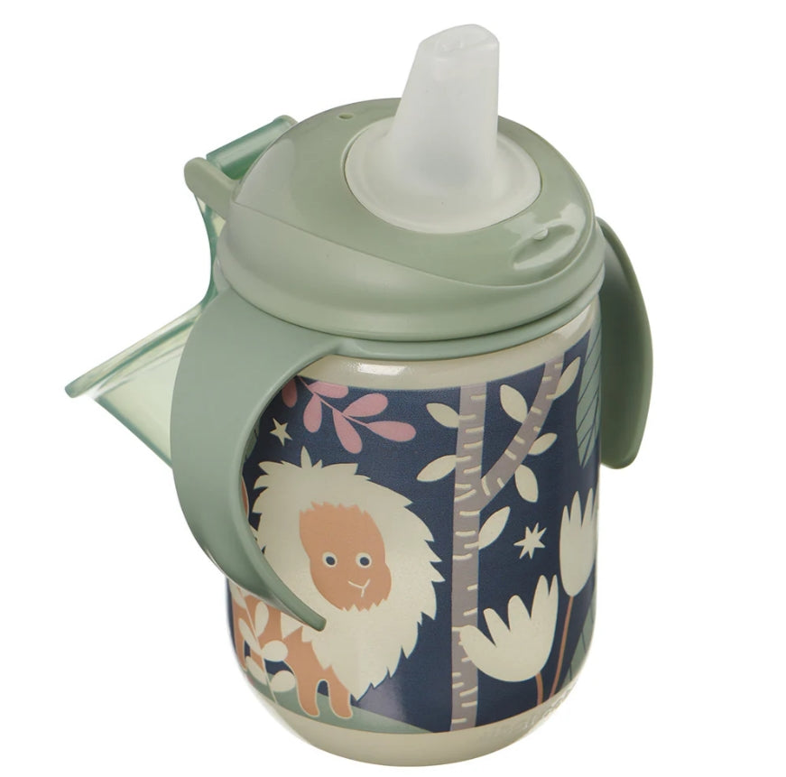 Pahar EarthSmart Vital Baby anti-vărsare cu cioc moale 350 ml, strălucește în întuneric