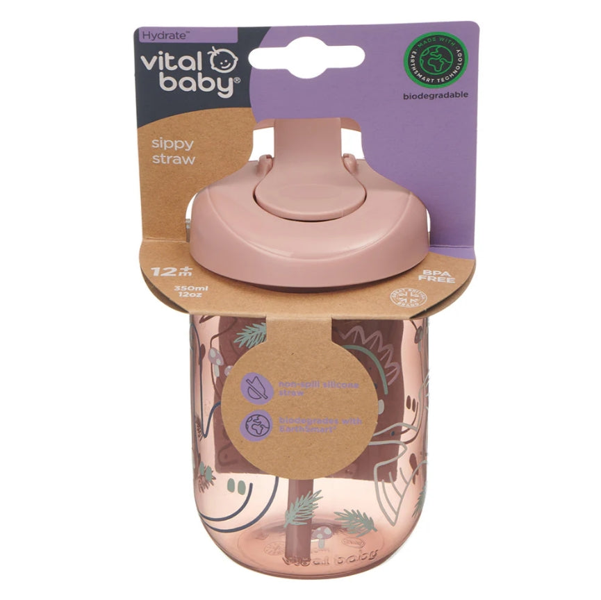 Неразливаща се чаша със сламка 350 мл Ягода EarthSmart Vital Baby